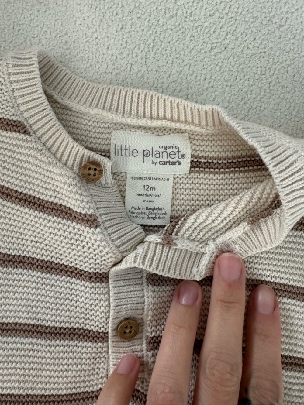 Carter's Beige and Brown Knit Kids Matching Sets - Picture 3 of 6